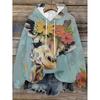 Womens Oversized Hooded Sweatshirt With Cartoon Animal Print Casual Streetwear Top Fall 2025