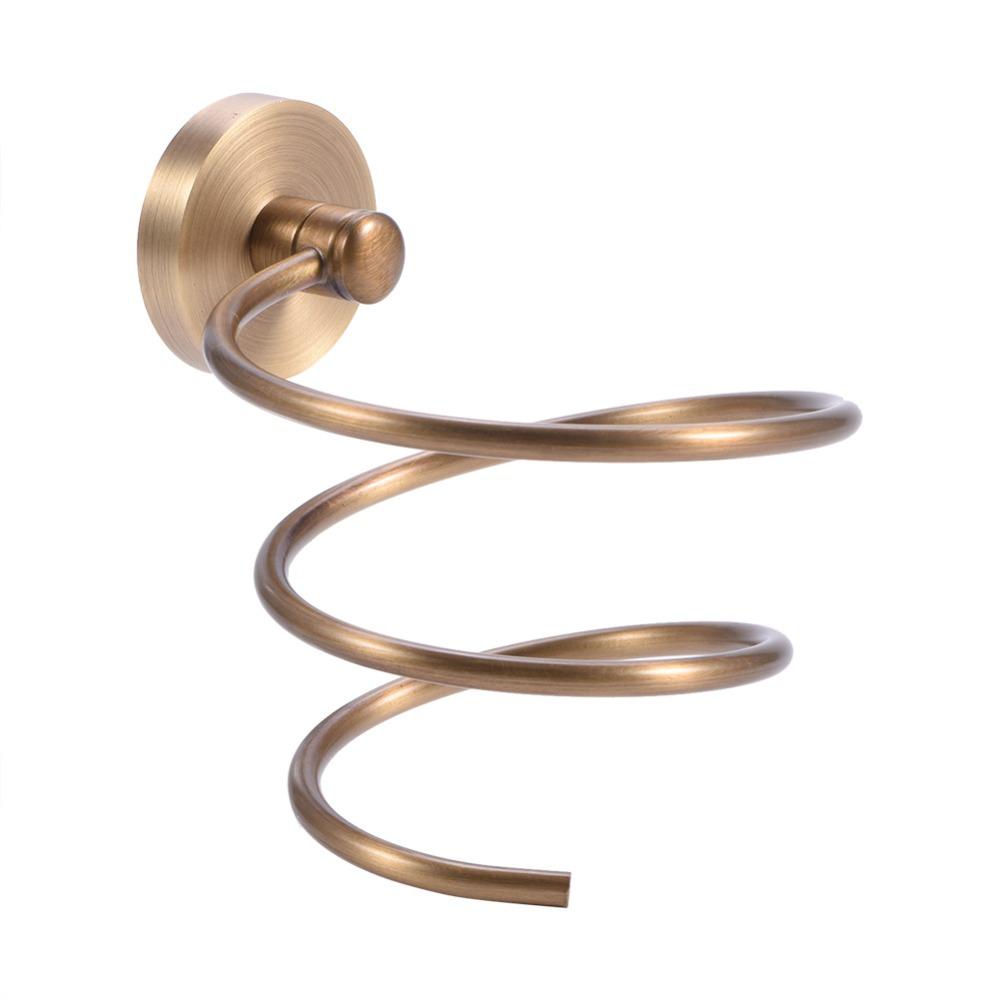 Yellow Bronze Hair Dryer Holder Antique Design Hair Dryer Wall Rack Hair Dryer Rack Hotel Spa Home