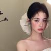 Korean Style Pleated Double Layer Flower Scrunchie - French Bride Hair Accessory
