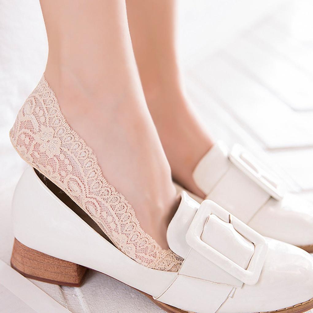 10 Pairs of Women's Lace Full Silicone Cotton Socks