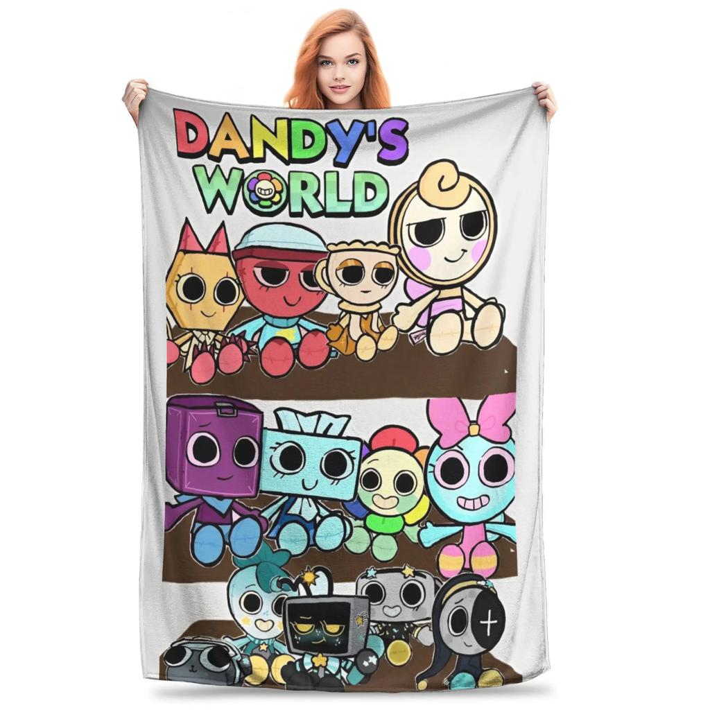 Cartoon Games Dandys World Flannel Blanket  Cozy Throw for Sofa Bedding Lounge xcm