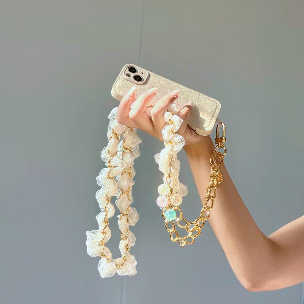 Handmade Woven Chinese-Style Double Layer Bracelet with Retro Phone Lanyard & High-End Plated Gasket