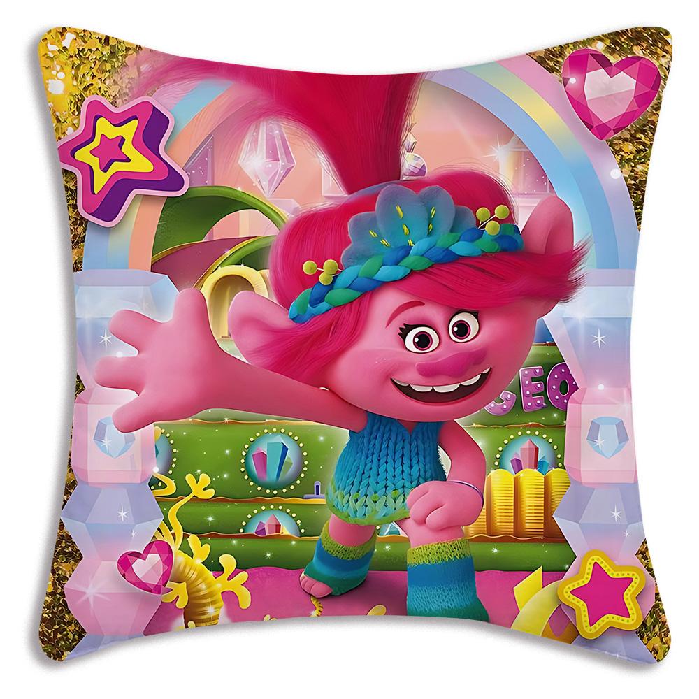 Pillow Covers Trolls Cartoon Cartoon Sofa Decorative Home Doublesided Printing Short Plush Cute Cushion Cover