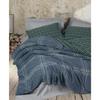 Parure de lit - 1 housse de couette 220 x 240 cm + 2 taies d'oreiller 60 x 60 cm - 50% coton, 50% polyester - Bleu