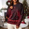 Women's Casual Long Sleeve Christmas Print Crewneck Sweatshirt Top for Fall and Winter