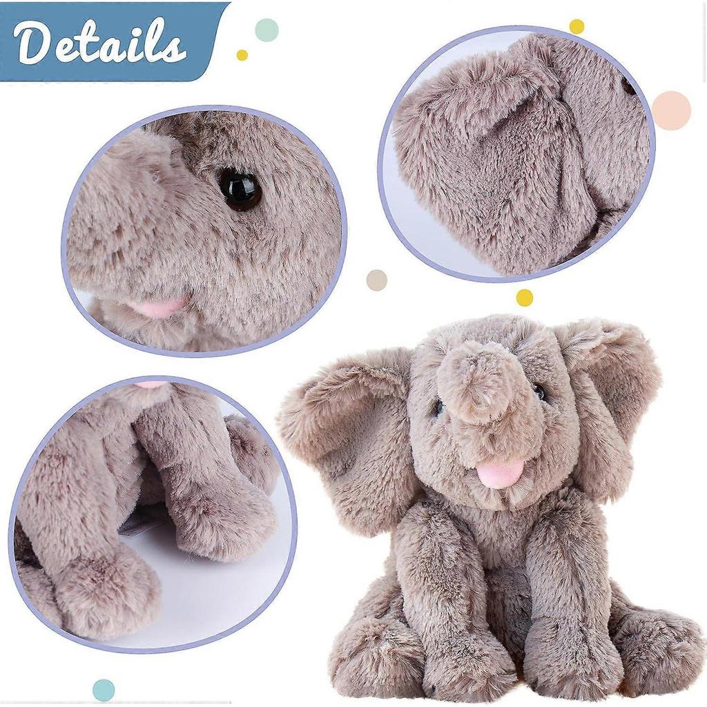 Adorable Plush Calf Elephant Toy Floppy Elephish Ultra Soft Stuffed Animal for Boys Girls Kids Toddlers, Gray, 9''