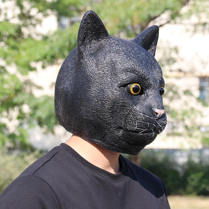 Halloween Cosplay Schwarze Katze Maske Zootopia Schwarze Katze Latex Kopfbedeckung Schwarze Katze Maske