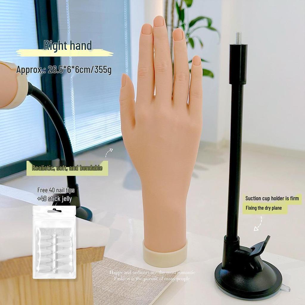 Soft Bendable Manicure Practice Hand Model for Nail Display and Training