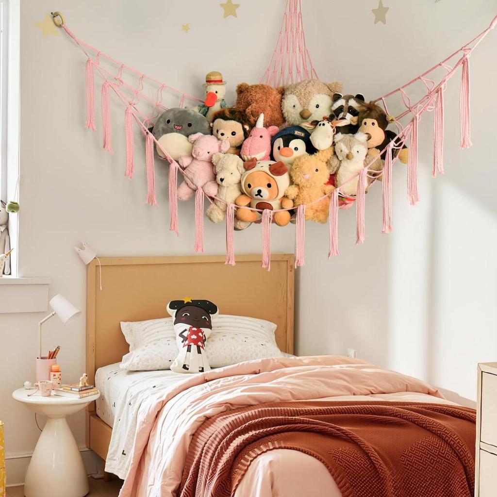 Large Plush Toy Hammock Net for Stuffed Animal Storage In Children's Bedrooms