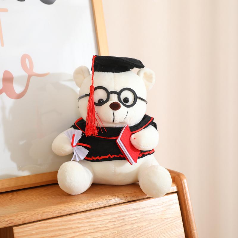 16cm/21cm Doctor Hat Bear Teddy Bear Doll Plush Toy Small Sitting Bear Doll Stuffed Animals Boys Girls Students Graduation Gifts Fun for All Ages