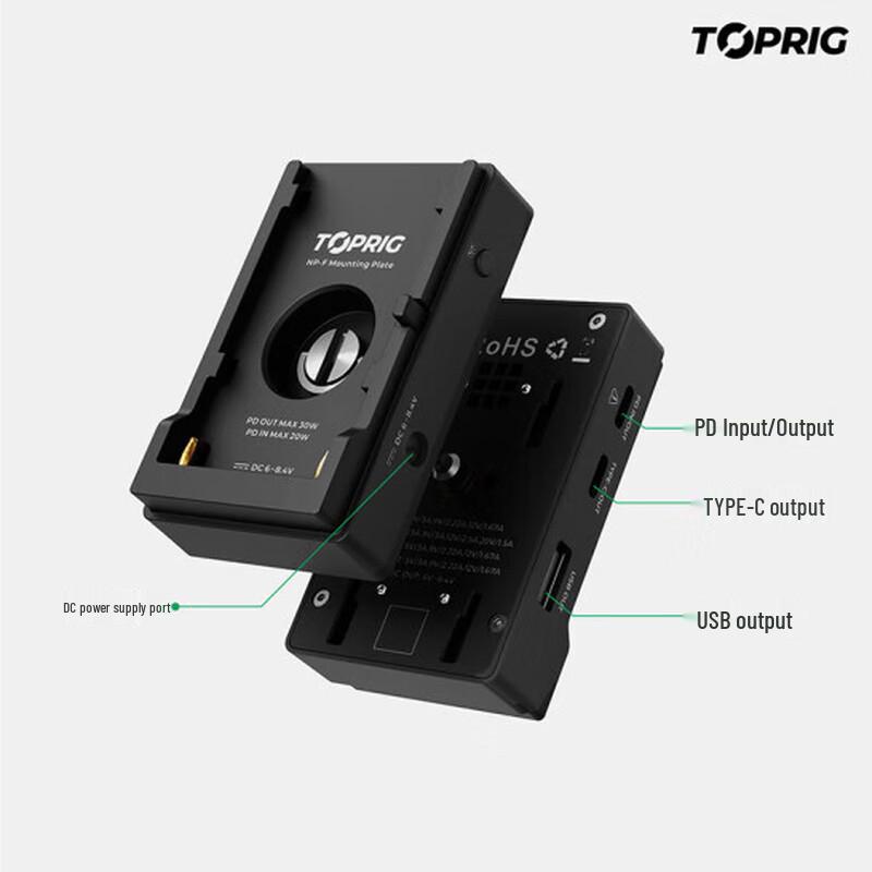 TOPRIG NP-F Battery Plate PD30W Fast Charger
