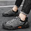 Men's Shoes Fashion Leather Casual Shoes Outdoor Non Slip Hiking Camping Shoes Men's Sneakers Lace Up Work Footwear Large Size46