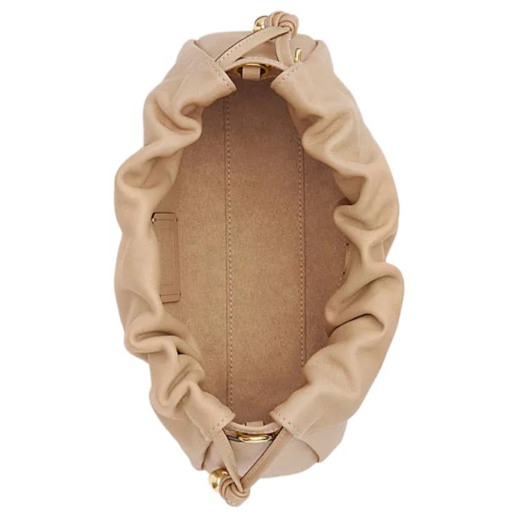 Coach Faye 26 Logo Drawstring Magnetic Closure Leather Cloud Bag Women Handbags Brown Yellow CV529-IMTN2
