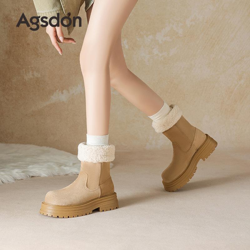 Augustine Fleece Snow Boots New Winter Thickened Short Cotton Boots Thick Plush Martin Boots