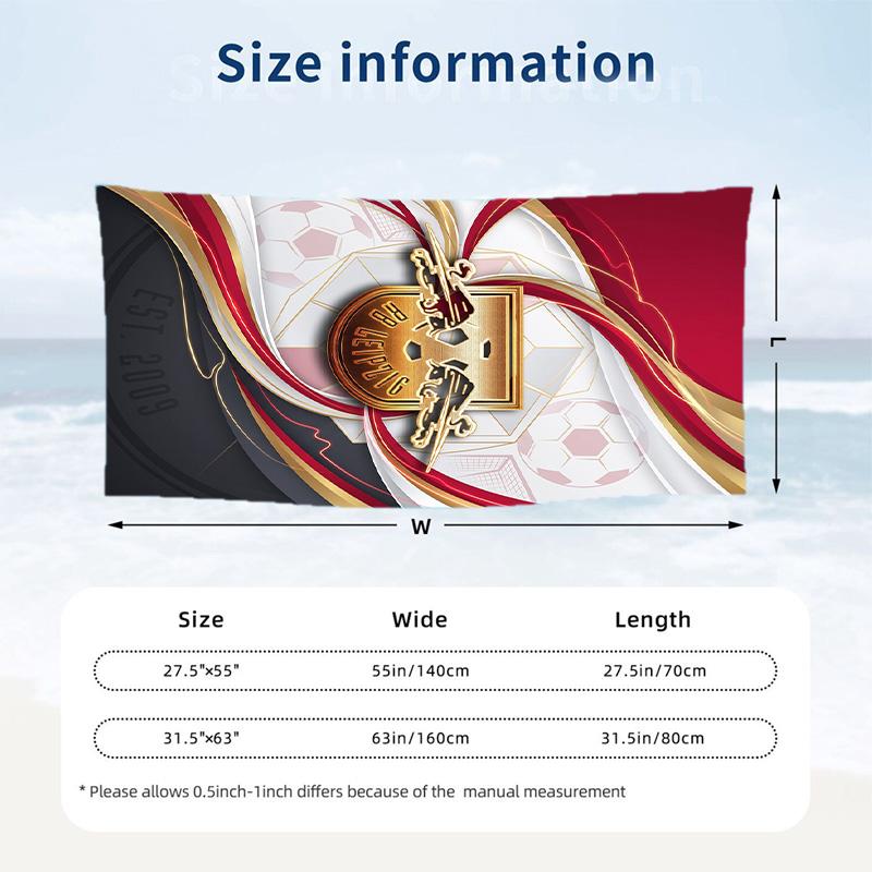 RB Leipzig Asciugamano da Spiaggia Calcio Microfibra Morbida Asciugamano Estivo Asciugatura Rapida Assorbente per Spiaggia Piscina Viaggio