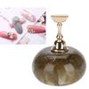 Manicure Display Practice Stand Shelf Nail Art Tip Holders Magnetic Golden Base Wooden Grain
