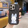 Phone Case: 2D Flat Design Suitable for iPhone 18 17 16 15 14 13 Pro Protective Case, Couple Style, Light Blue Ears White Rabbit, Christmas and Hallow
