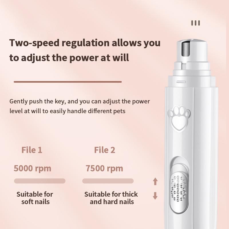Electric Dog Nail Grinder Pet Nail Clipper USB Rechargeable Pet Nail Trimmers Painless with Polisher Wheel for Small/Large Pets