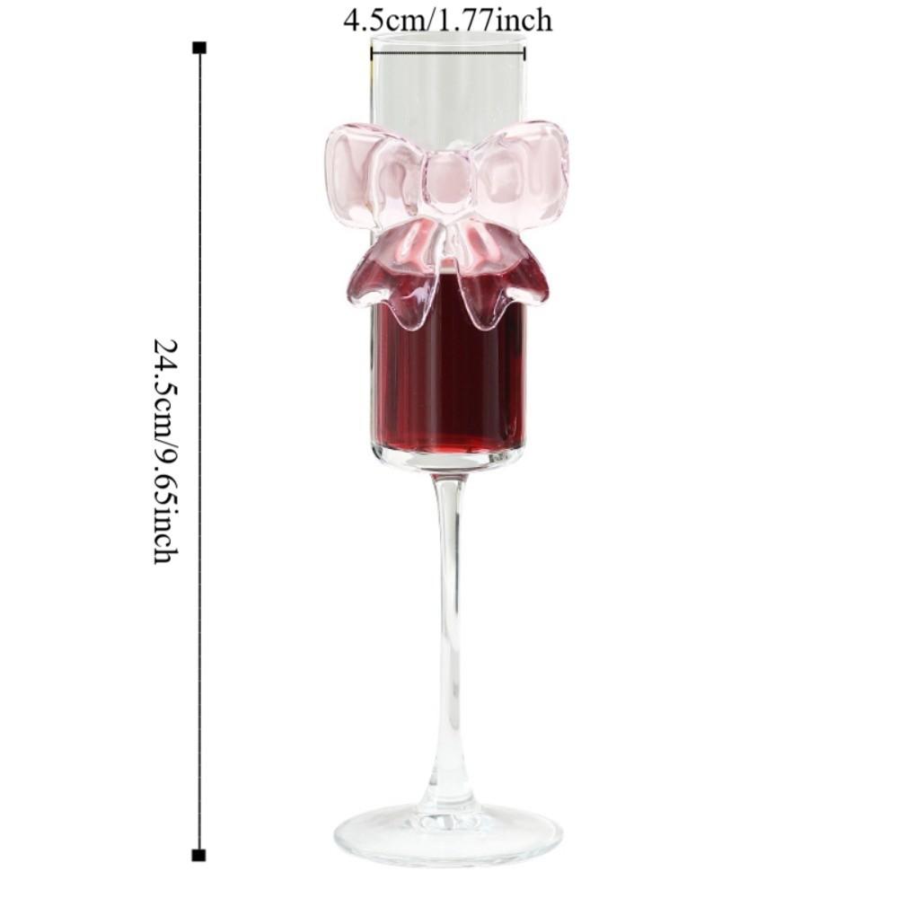 2pcs Clear Champagne Flutes 3D Bow Goblet Unique Drinking Glasses  Party Supplies