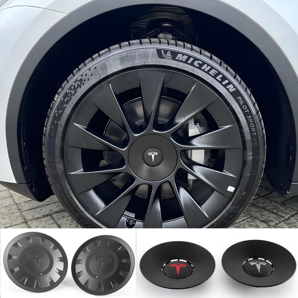 4pc Car Wheel Center Caps Replacement Hub Covers Car Accessories for Tesla Model Y 20/21 Inch High-performance Version 2021-2023