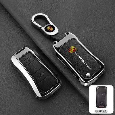 2 Buttons Zinc Alloy Leather Car Remote Key Case Cover Shell Accessory For Cayenne 955 957 911 997 Boxster 987 Sticker