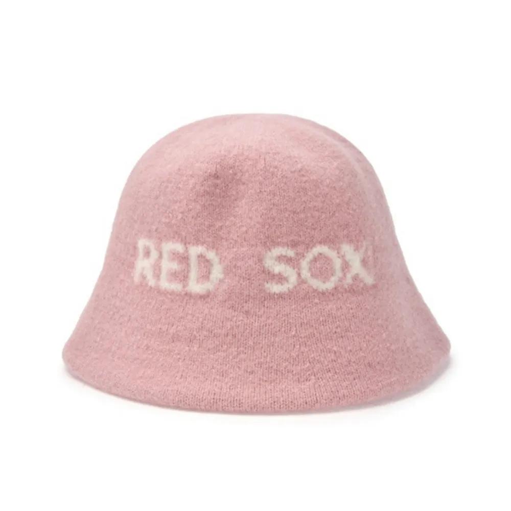 MLB Basic Lettering Knit Bucket Hat Dome Fit Boston A7 3AHTB0546 43PKM 50BKS 50CRD 1.3AHTB0546 43PKM
