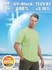 TACVASEN Men's Short Sleeve Running T-Shirt, Cool to the Touch, Breathable, UV Protection, Quick-Drying, Light Green, Size L