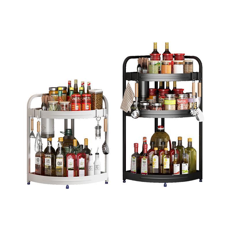 Corner Kitchen Rack: Multi-functional Triangle Knife Holder & Seasoning Jar Storage Organizer.