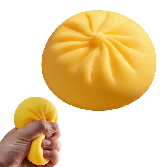 Yousheng Simulation Steamed Bun Squeeze Toy with Steamer Stress Anxiety Relief Stuffed Bun Sensory Toy Soft TPR Calming Chinese Breakfast Fidget Toy
