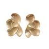 European and American alloy petal shape earrings three-dimensional stacking design texture smooth texture stud earrings jewelry
