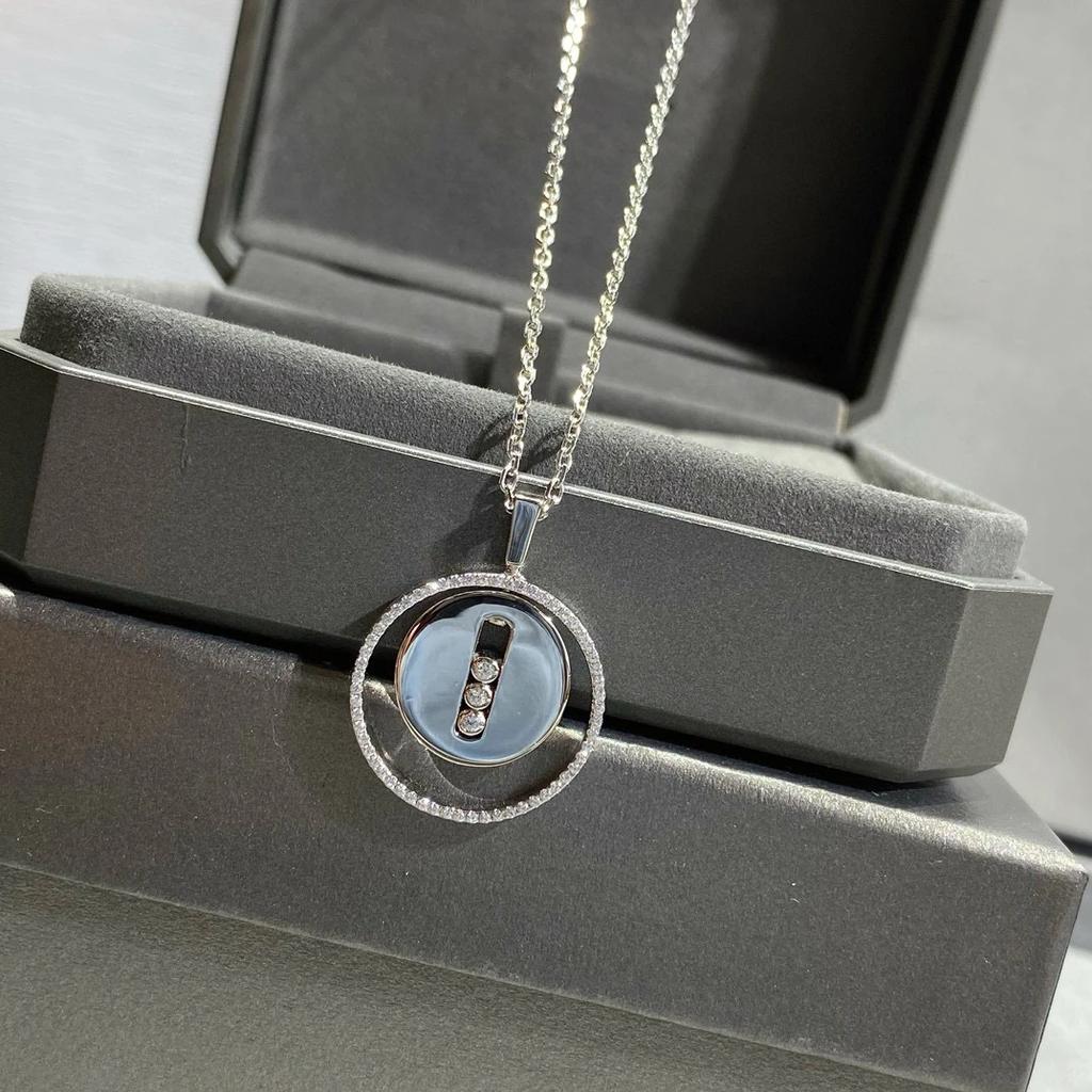 2024 New Vintage Move Diamond Necklace For Women Luxury Jewelry Designer Pendant Pure 925 Sterling Silver Long Chain Necklaces