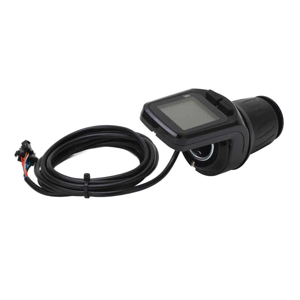 Electric Bike Half Throttle Grip with LCD Display Panel Headlight Interface 5P+2P Ordinary Cable 24V 36V 48V 60V