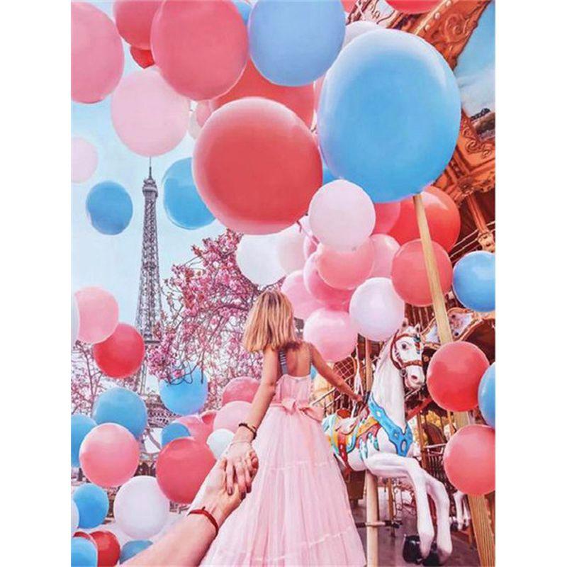 5D Elmas Mozaik Balon Resim Rhinestones Elmas Boyama Manzara Mozaik Sanatı Dikiş Kız Dekor Ev Için