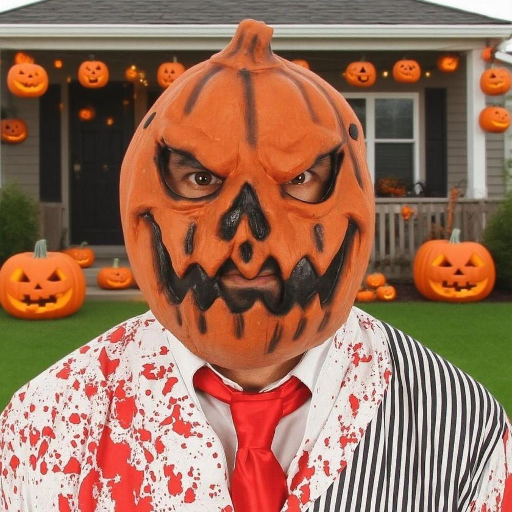 Realistic Pumpkin Halloween Mask 3D Halloween Cosplay Mask Full Face Mask  Costume Party Supplies