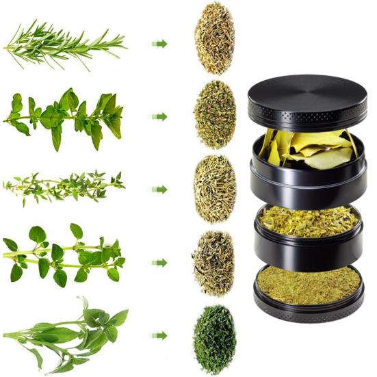 Młynek do ziół Drobne cząstki Łatwa obsługa Ręczny Cztery procesy Wzmocnione metalowe zęby Stop cynku Kuchnia Przyprawy Kondymenty