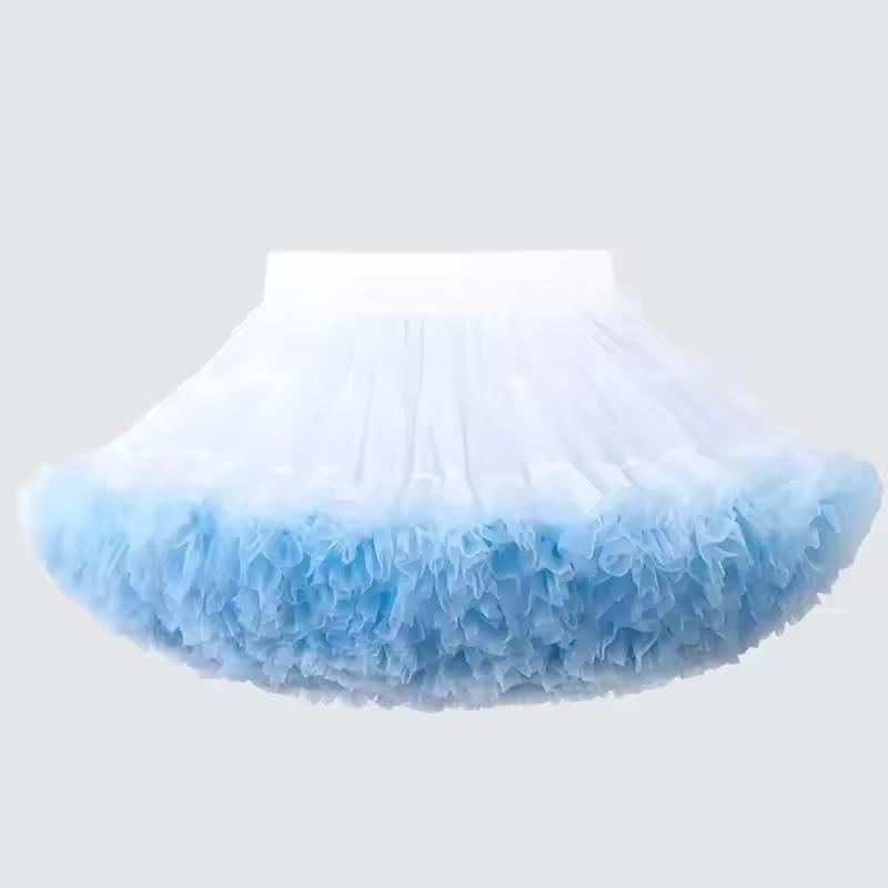 Lace Skirt Girls Fluffy Chiffon Pettiskirt Solid Colors Tutu Skirts Girl Dance Skirt Christmas Tulle Petticoat Tulle