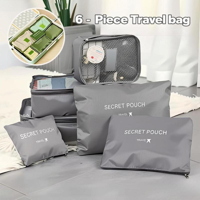 6-piece Large Size Travel Organizer Portable Suitcase Organizer Clothes Shoes Makeup Bag Luggage Organizer Travel Storage Bag