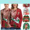 Unisex Herren Damen Hässlicher Weihnachtspullover Weihnachtsmann Warm und Weich Pullover