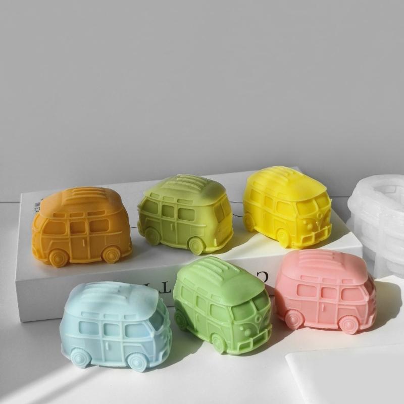 Creative Candle Silicone Candle Mold Handcraftd Candle Crafting Mold Miniature Bus Silicone Mold for Special Event