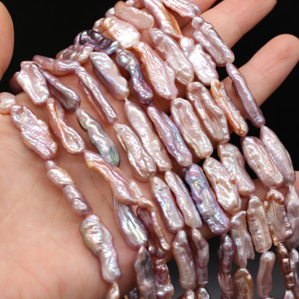 1String, Baroque Pearls, 7×20-8×22mm, Rectangle Natural Freshwater Pearl Beads for Jewelry Making DIY Supplies, Women's Craft Gifts 36cm