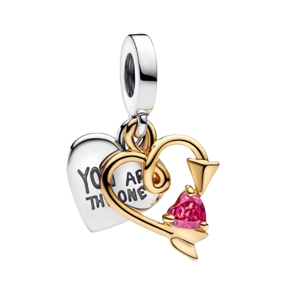 Copper Metal Christmas Eve&Starlight&Love&Sun and Moon Dangle Charm Bead Component Compatible With Do It Yourself Bracelet High Quality Fine Jewelry