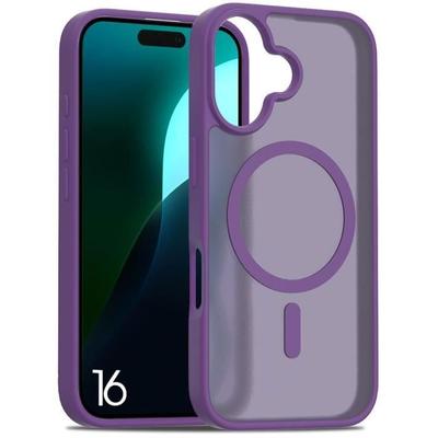 Protective Case - for iPhone - 16 - Silicone and PC - Shockproof - Dark Purple