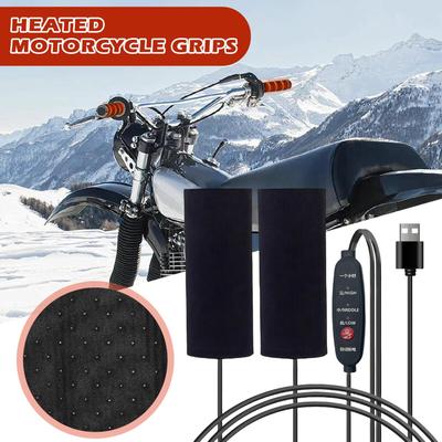 Poignées Chauffantes Moto Alimentées par USB Enveloppe Chauffage Rapide Couvre-Poignées de Moto Pour Conduite Extérieure Pendant les Déplacements Domicile-Travail, le Touring, le Quotidien