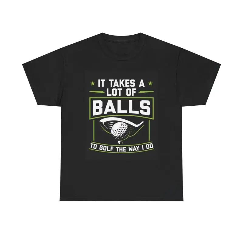 Golfing T Shirt Funny Lots Of Balls Comedy Dad Heavy Cotton