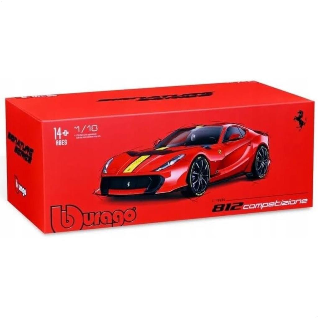Bburag 1/18 Scale Signature Series Ferrari 812 Competizione Red / Diecast Model Car, Finished Model, 18-16915 RD