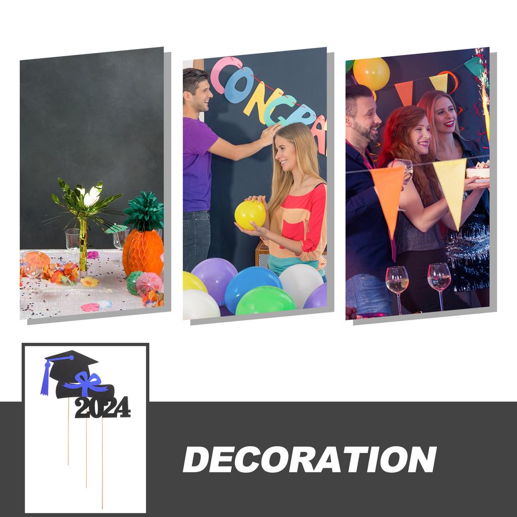 5Set Graduation Table Picks Vase Decorations Paper Wood Grad Party Centerpieces Photo Props Graduation Vase Decor Grad Table