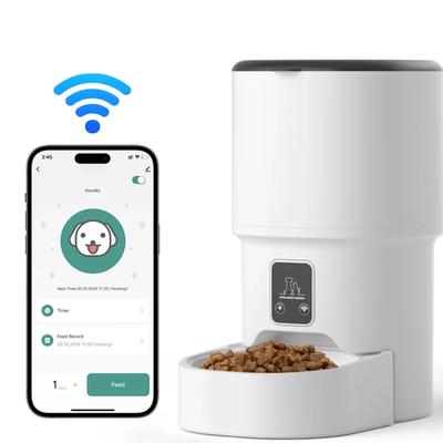 4L Przycisk WIFI Automatyczny Karmnik dla Kotów Inteligentny Karmnik dla Psów i Kotów Smart Dozownik Karmy dla Kotów Karmnik dla Zwierząt(Brak wtyczki 5V 1A)