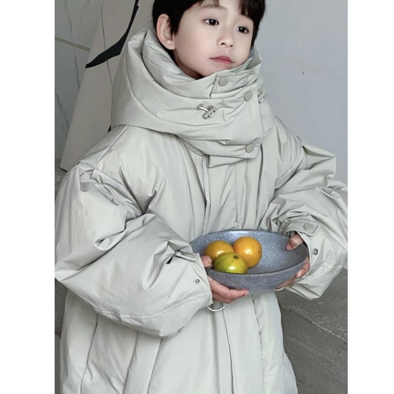 Boys' Winter Thickened Long-Length Warm Stylish Casual Jacket