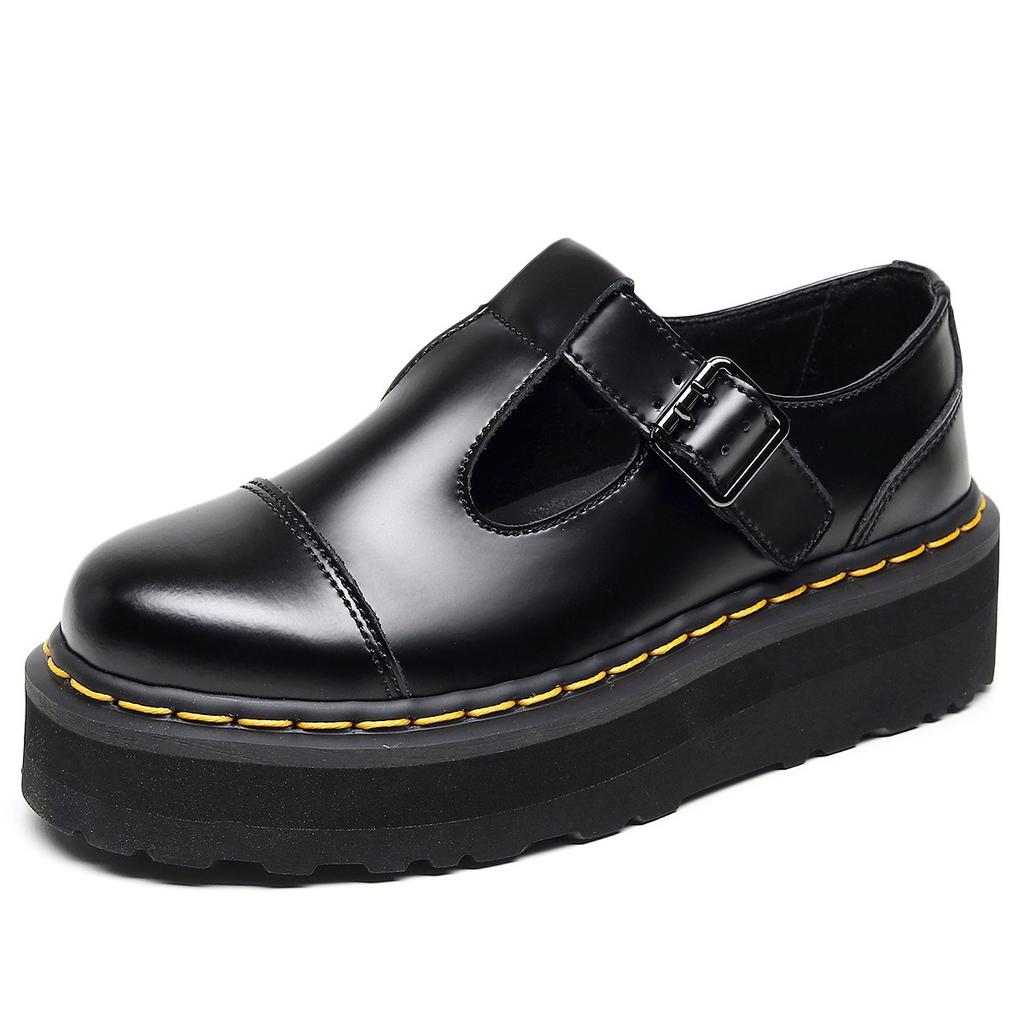 No foot grinding = lightweight thick-soled T-word Mary Jane women's small leather shoes genuine leather casual office student Martin short boots