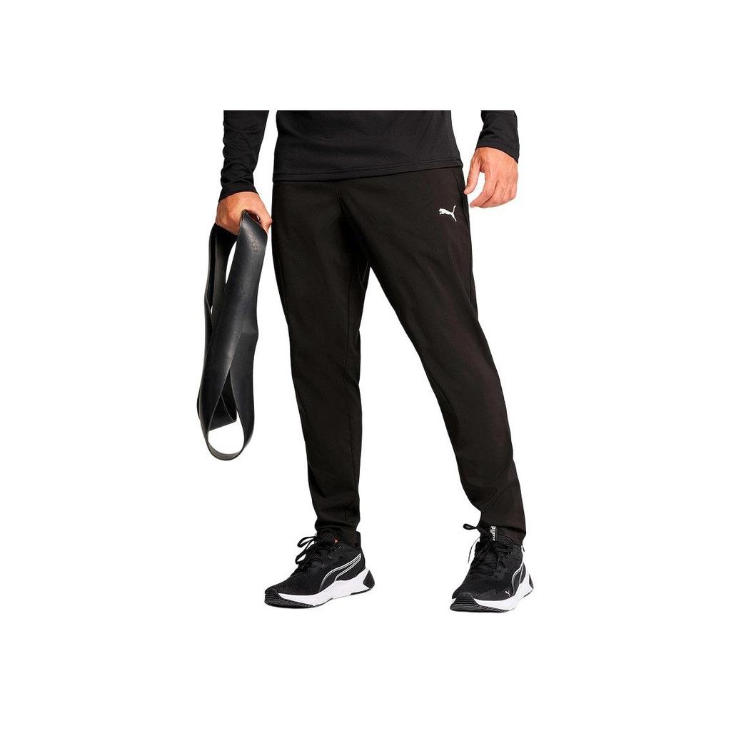 Puma Logo Breathable Versatile Simple Straight Leg Knitted Sports Pants Men Pants Black 527371-01